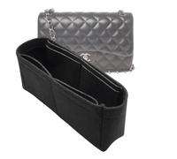Lckaey Organiseur de sac pour sac à rabat classique Jumbo Insert Shaper Organisateur de sac à main sans fermeture éclair 2009 Noir-L
