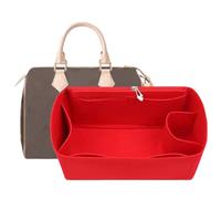 Lckaey Speedy Organiseur de sac à main en feutre rouge, 63,5 cm de large x 16 cm de haut, 5 compartiments, protecteur, léger, organisé