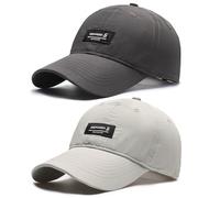 LCKEBT 2 Pcs Casquettes de Baseball Homme Imperméable Séchage Rapide, Casquette Golf Tennis Randonnée Running Sport Anti-Soleil Baseball Cap Unisexe Respirant Pliable et Réglable