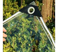 Bâche Transparente Imperméable, Bâche en Plastique avec œIllets, Rideaux Imperméables Exterieur Couverture pour Jardins Terrasses Balcons Pergola，1.2 m x 2.6 m，4 x 8.6ft