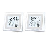 Lckiioy 2 piles numériques avec rétroéclairage automatique, température intérieure, humidité de l'air, 12/24 heures, date, horloge de table