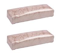 Lckiioy 2X Manicure Main Oreiller Rectangle En Cuir Pu Repose-Mains pour Ongles Coussin Ongles Oreiller Salon Main Titulaire Accoudoir Reste Manucure Nail Art Accessoires Outil Or