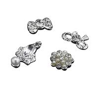 Lckiioy 40 PCS DIY MéTal 3D Nail Art Astuce DéCoration Mix Motif de Mode de Charme Charme Outils Argent