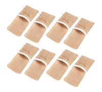 Lckiioy 80 pièces Pays Mariage Table Porte-couverts Sac Naturel Lin Couverts Rustique Décoration de Mariage