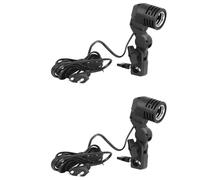 Lckiioy Lot de 2 lampes pour photographie - Support individuel - Culot E27 - Pour studio - Prise européenne