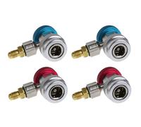 Lckiioy Lot de 4 adaptateurs de changement rapide pour voiture Fréon R134A - Pour climatisation - Calibre manifold A/C réglable