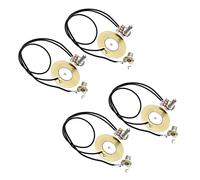 Lckiioy Lot de 4 transducteurs piézoélectriques pré-câblés de 50 mm avec prise de sortie de 6,35 mm pour guitare acoustique, ukulélé, cigare, boîte de guitare