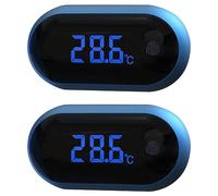 Lckiioy Thermomètre D'Aquarium de 2 Pièces Thermomètre de Réservoir de Poissons pour Réservoir de Tortue de Poisson Reptile D'Amphibiens de Poisson, Mode Tactile et Veille LED
