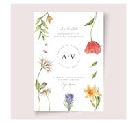 LCKKJHG Carte Invitation Mariage 20/100 Pièces Carte D'invitation De Mariage Invitations Personnalisées Photo Florale Enregistrer La Date pour les Fêtes(Style 2,100pcs 5x7inch)