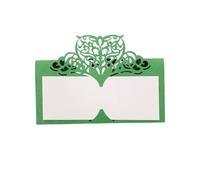 LCKKJHG Carte Invitation Mariage Carte De Table Mariage En Papier Découpé Au Laser Forme Cœur, Nom, Place, Décoration Fête, Siège For Faveur, 10/50/100 Pièces pour les Fêtes(Dark green,100pcs)