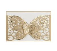 LCKKJHG Carte Invitation Mariage Couvertures De Cartes D'invitation Mariage Découpées Au Laser, 50 Pièces, Carte Postale Fête, Vœux D'affaires, Décoration Fiançailles pour les Fêtes(Gold)