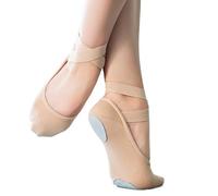 LCKKJHG Chausson Danse Classique Chaussures De Ballet Femmes Danse Tissées Extensibles Semelle Fendue Ballerines Pansement Pointe Pantoufles Sport D'intérieur Chaussettes Yoga(38)