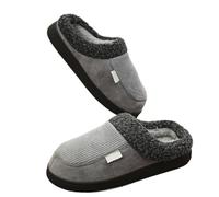 LCKKJHG chaussons homme Chaussures D'hiver En Coton For Hommes, Chaudes, Doublées De Peluche, Pantoufles D'intérieur For, D'extérieur À La Mode, Antidérapantes Et Moelleuses(Grey,44-45)