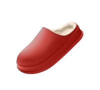 LCKKJHG chaussons homme EVA Automne Et Hiver Maison Pantoufles Femmes Homme Intérieur Ménage Grande Taille 46 47 Couple Imperméable Antidérapant Semelle Épaisse(Crimson,46-47)