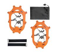 LCKKJHG Crampon 1 paire de crampons à glace légers 24 dents, d'alpinisme avec sac transport, for randonnée, escalade, jogging sur neige et(Orange M)