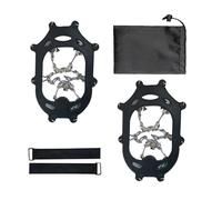 LCKKJHG Crampon 1 paire de crampons à glace légers 24 dents, d'alpinisme avec sac transport, for randonnée, escalade, jogging sur neige et(Black L)
