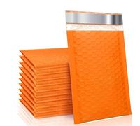 LCKKJHG Enveloppe Bulle Enveloppes D'expédition Rembourrées À Bulles en Poly Orange, 50 Pièces, for Emballage Cadeau, Sac À Bulles Auto-scellant(15 * 18cm)