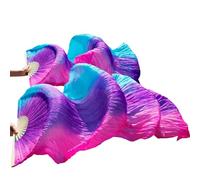 LCKKJHG éVentail De Soie Danse Éventail de Danse du Ventre en Soie, voiles véritable, Couleurs Gauche + Droite sur 180x90 Cm pour Le Spectacle(Lake Blue,280x90cm Real Silk)