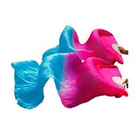 LCKKJHG éVentail De Soie Danse Éventails Longs de Danse en Soie véritable/Imitation, 1 Paire, Accessoires du Ventre Teints à la Main, 180x90cm pour Le Spectacle(Color7,120x90cm Real Silk)