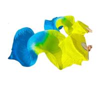 LCKKJHG éVentail De Soie Danse Éventails Longs de Danse en Soie véritable/Imitation, 1 Paire, Accessoires du Ventre Teints à la Main, 180x90cm pour Le Spectacle(Color22,210cm Imitation Silk)