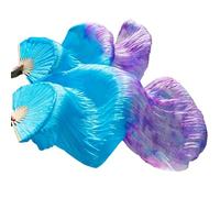 LCKKJHG éVentail De Soie Danse Voiles de Soie véritable, 1 Paire, Fait à la Main, for Femmes, Danse du Ventre, éventail, 180x90 Cm pour Le Spectacle(Deep Purple,150x90cm Real Silk)