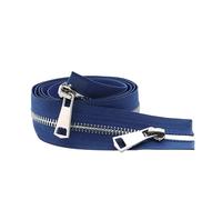 LCKKJHG Fermeture éClair Double Curseur coloré à extrémité Ouverte, 30/40/50/60/70/80cm, 5#, Fermeture éclair en métal argenté, Artisanat de Bricolage for vêtement Poche Tissu(Blue,10cm)