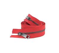 LCKKJHG Fermeture éClair Double Curseur coloré à extrémité Ouverte, 5/10 pièces, 30/40/50/60/70/80 cm, 5#, Fermeture éclair en métal Noir, Tissu de Poche Artisanal for Bricolage(Red,30CM_10 PCS)