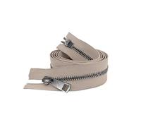 LCKKJHG Fermeture éClair Double Curseur coloré à extrémité Ouverte, 5/10 pièces, 30/40/50/60/70/80 cm, 5#, Fermeture éclair en métal Noir, Tissu de Poche Artisanal for Bricolage(Beige,30CM_5 PCS)