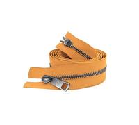 LCKKJHG Fermeture éClair Double Curseur coloré à extrémité Ouverte, 5/10 pièces, 30/40/50/60/70/80 cm, 5#, Fermeture éclair en métal Noir, Tissu de Poche Artisanal for Bricolage(Yellow,60CM_5 PCS)