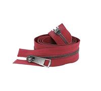 LCKKJHG Fermeture éClair Double Curseur coloré à extrémité Ouverte, 5/10 pièces, 30/40/50/60/70/80 cm, 5#, Fermeture éclair en métal Noir, Tissu de Poche Artisanal for Bricolage(Wine Red,30CM_10 PCS)