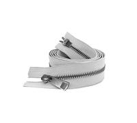LCKKJHG Fermeture éClair Double Curseur coloré à extrémité Ouverte, 5/10 pièces, 30/40/50/60/70/80 cm, 5#, Fermeture éclair en métal Noir, Tissu de Poche Artisanal for Bricolage(Gray,50CM_10 PCS)