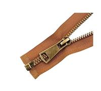 LCKKJHG Fermeture éClair Fermeture éclair colorée à extrémité Ouverte en métal et cuivre, Verrouillage Automatique, Bricolage Artisanal for vêtements, Poche, Chaussures, Sacs, Couture, 5#(Brown,30cm)