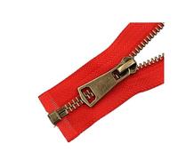 LCKKJHG Fermeture éClair Fermeture éclair colorée à extrémité Ouverte en métal et cuivre, Verrouillage Automatique, Bricolage Artisanal for vêtements, Poche, Chaussures, Sacs, Couture, 5#(Red,50cm)