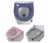LCKKJHG Housse De SièGe De Toilette Coussin de siège Toilette Mignon en Velours Teddy Modèles à Fermeture éclair Siège Couvercle Joint Couvercle(Pink)