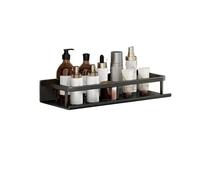 LCKKJHG Rangement Salle De Bain 1 pièce support de salle bain mural shampooing et rangement cosmétique étagère douche en aluminium serviette brosse à dents dent tasse stockage(40cm Black)