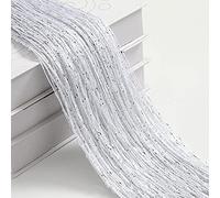 LCKKJHG Rideau Porte Corde Rideau de Porte à Paillettes 1x2m, Bon marché, Perles, séparateurs pièce, Frange perlée, Panneau fenêtre en Tissu Polyester, 1 100x200cm(White)