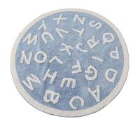 LCKKJHG Tapis Rond Tapis Moelleux for Salon, Tapis de Jeu, Chambre Doux et à Motifs Dessins animés pour la Chambre(1pc-Blue Alphabet,60x60cm)