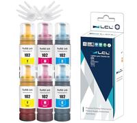 LCL 102 Encre Compatible avec Epson 102 Bouteille d'encre Multipack Compatible pour Epson EcoTank ET-2700 ET-2750 ET-2751 ET-2756 ET-2850 ET-2856 ET-3700 ET-3750 ET-4750 ET-4850 ET-4856 (6PACK,2C2M2Y)