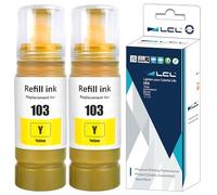 LCL 103 Encre Compatible avec Epson 103 Jaune Bouteille d'encre 2-Pack | Compatible pour Epson EcoTank L1110 L1210 L1250 L3100 L3101 L3110 L3111 L3150 L3151 L3156 L3160 L3210 L3211 L3250 L3251