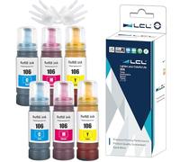 LCL 106 Haute capacité Encre Compatible pour Epson EcoTank 106 6-Pack | Bouteille d'encre Multipack Compatible pour Epson EcoTank L7160 L7180 ET-7700 ET-7750 imprimantes (2Cyan 2Magenta 2Jaune)