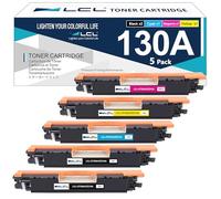 LCL 130A Cartouche de Toner Remanufacturée CF350A CF351A CF352A CF353A | Remplacement pour HP Color LaserJet Pro MFP M176 M176FN M177 M177FW M176n,5-PACK,2Noir Magenta Jaune Cyan
