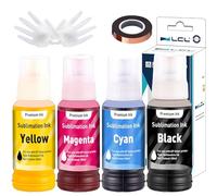 LCL 400ML Recharge d'encre à Sublimation Remplacement pour Epson EcoTank ET-2700 ET-2750 ET-2751 ET-2756 ET-3700 ET-2850 for Heat Transfer Mug, Tumbler, T Shirts(Autofill/Upgrade Version/ICC Free)
