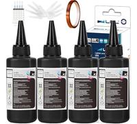 LCL 420ML Recharge d'encre à Sublimation Remplacement pour Epson EcoTank ET2720 ET2760 ET2800 ET2803 ET2850 ET4800 ET15000 ET3760 ET4700 Transfert à Chaud sur Tasses, Tshirts, oreillers（4pack Noir）