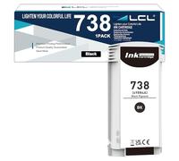 LCL 738 Noir 130-ml Cartouche d'encre Compatible pour HP 738 | Remplacement pour HP DesignJet T850 T950 Printer, 1-pack
