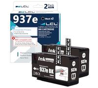 LCL 937E Noir 2500 Pages Haute Rendement Cartouche d'encre Compatible pour HP 937XL 937 XL 937E Compatible avec HP Officejet Pro 9110b 9117b 9120b 9130b 9720 9730 (2-Pack)