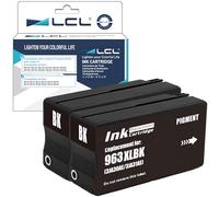 LCL 963XL Noir Cartouche d'encre Compatible pour HP 963XL 963 XL 3JA30AE 3JA26AE Haute capacité Compatible pour HP Officejet Pro 9010 9012 9013 9014 9015 9016 9018 9019 9020 9022 9023 9025 (2-Pack)