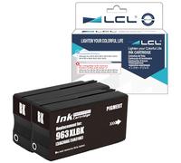 LCL 963XL Noir Cartouche d'encre Compatible pour HP 963XL 963 XL High Yield Compatible pour HP Officejet Pro 9010 9012 9013 9014 9015 9016 9018 9019 9020 9022 9023 9025 (2-Pack)