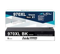 LCL 970XL Noir Cartouche d'encre 970 XL 971XL 971 XL CN621AE CN625AE | Remplacement pour HP Officejet Pro X451DN X451DW X476DN X476DW X551DW X576DW X576dn MFP (1-Pack,High Yield)