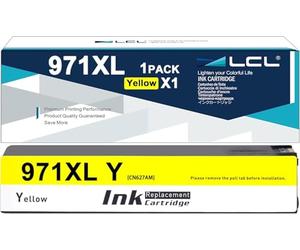 LCL 971XL Cartouche d'encre Compatible 970XL 970 XL 971 XL 1Jaune | Remplacement pour HP Officejet Pro X451DN X451DW X476DN X476DW X551DW X576DW X576dn MFP CN624AE CN628AE High Yield