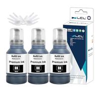 L outeille d'encre Remplacement pour 104 Noir Haute capacité Compatible pour Epson EcoTank ET-1810 ET-2710 ET-2711 ET-2712 ET-2714 ET-2715 ET-2720 ET-2721 ET-2726 ET-2810 (3-Pack)
